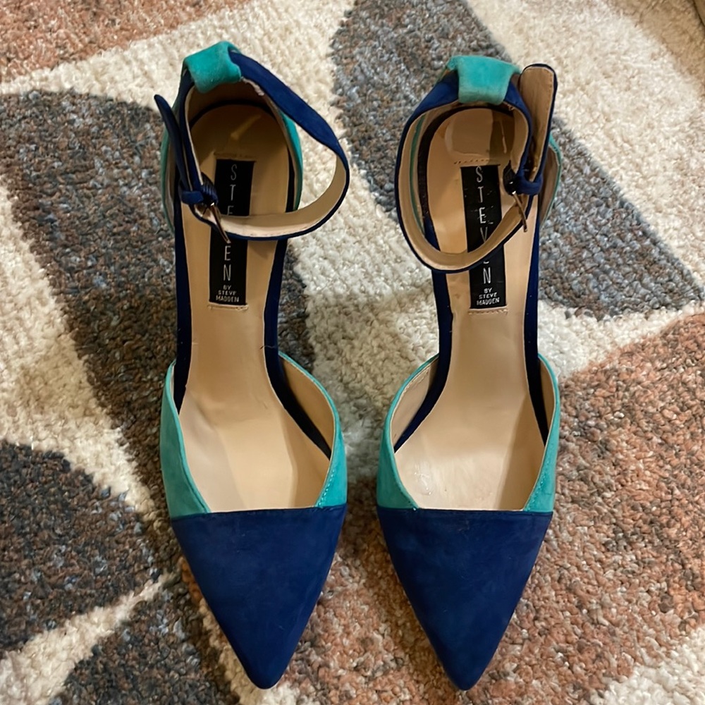 Steven by Steve Madden two tone ankle strap heels